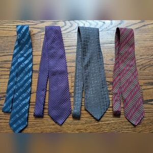 Lot Of 4 Armani Patterned Ties